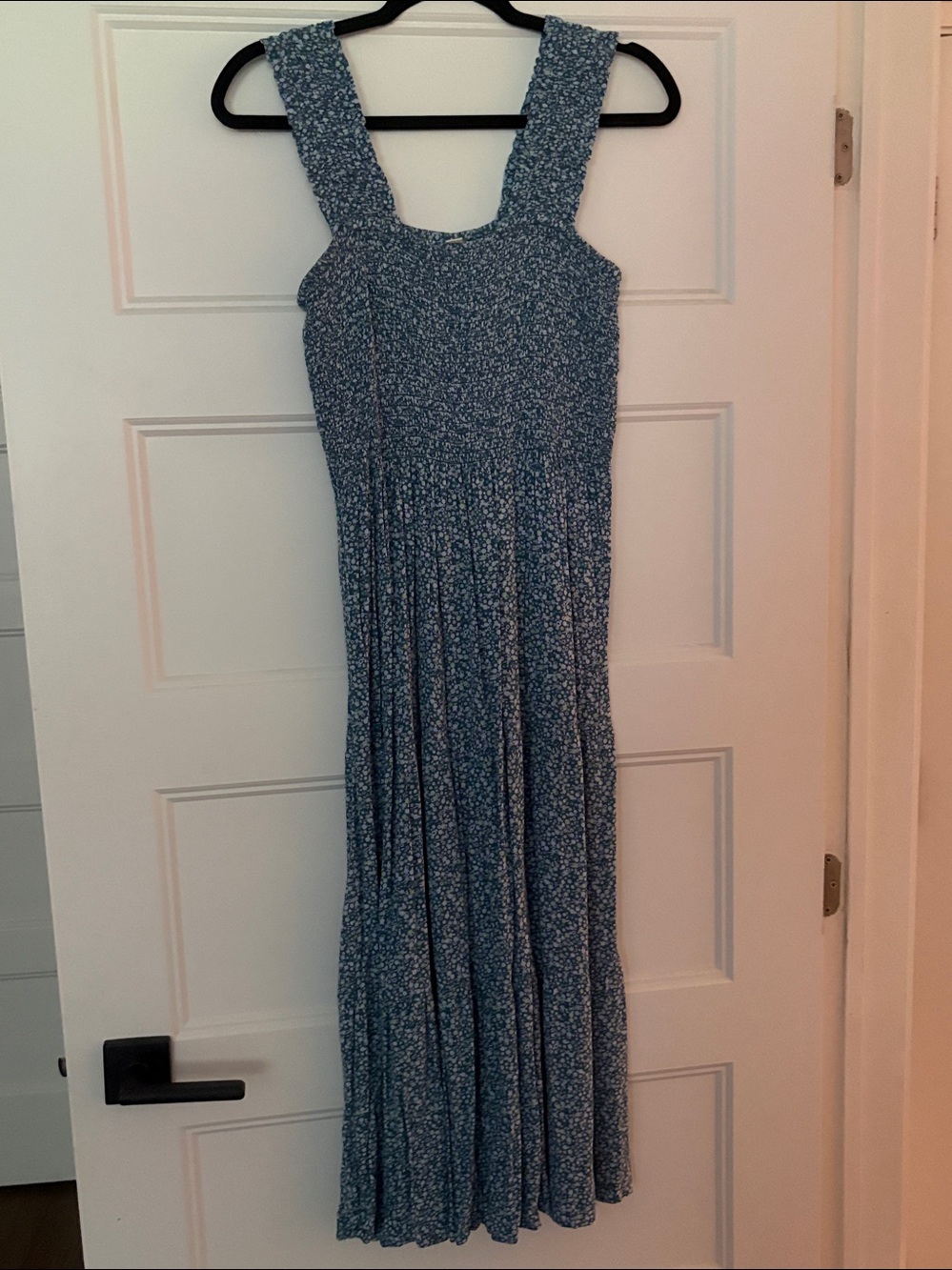 aerie Blue tiered Floral Maxi Dress